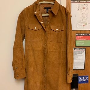 Real suede button down dress
